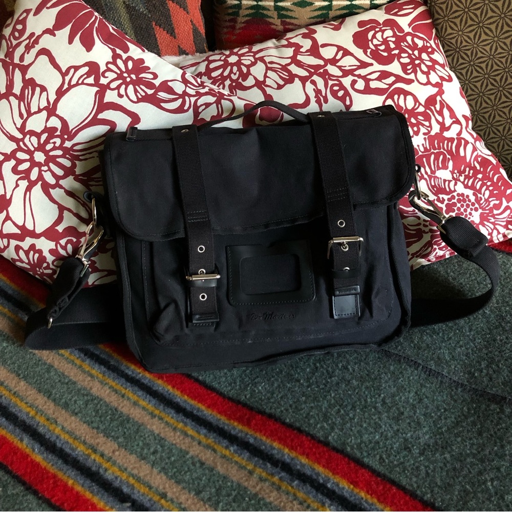 Dr. Martens Black Canvas Messenger Bag